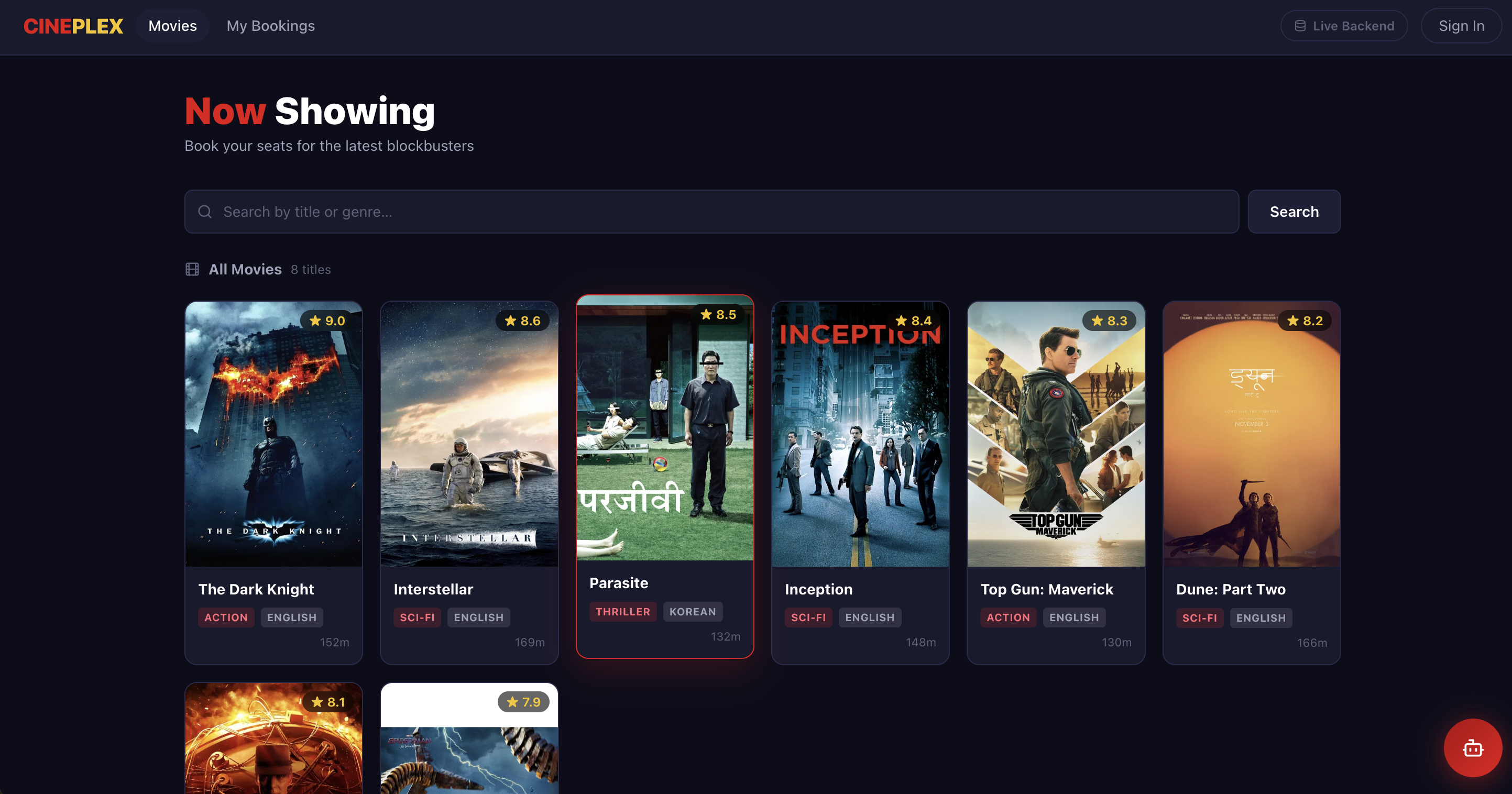 CinePlex — Movie Ticket Booking System